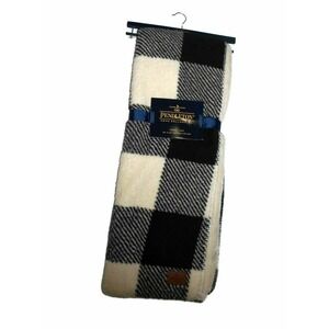 Pendleton Black Plaid Sherpa to Fleece reversible Blanket throw 50 x 70‎ nwt